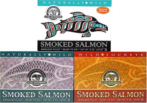 -FREE STANDARD SHIPPING!- Alaska Smokehouse JUMBO Smoked Salmon 3 Pack!
