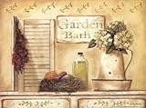 IMAGE OF Garden Bath HIGH QUALITY CANVAS Print With Light Added BRUSHSTROKES Pam Britton 16x12
