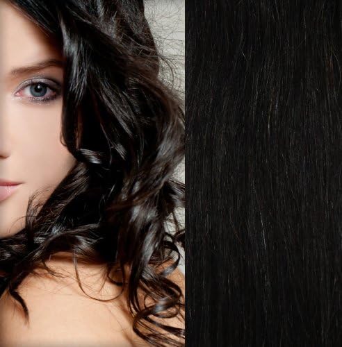 GoGoDiva Clip in Hair Extensions 100% Human Remy Hair 1b Natural Black colour 15 inches Length 90 grams hair weight