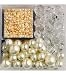Blue Moon Frosting Assorted Glass Acrylic Beads-Off White