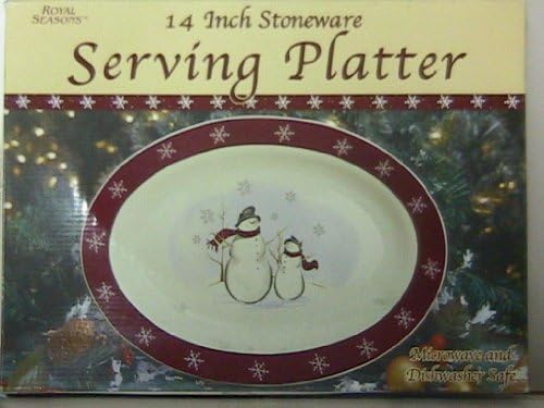ROYAL SEASONS SNOWMAN Stoneware Serving Plate (14 INCH)