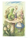 Alice Meets the Caterpillar, Illustration from Alice in Wonderland by Lewis Carroll Art Giclee Poster Print by John Tenniel, 18x24 Alice Meets the Caterpillar, Illustration from Alice in Wonderland by Lewis Carroll Art Giclee Poster Print by John Tenniel, 18x24