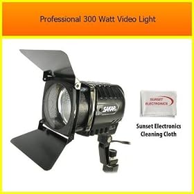 Extra Powerful 300 Watt Video Light For JVC GR-HD1 GZ-HD7 GZ-HM1 GZ-HM400 GY HM100U GY... by Sunset
