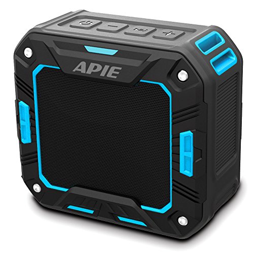 APIE Outdoor Bluetooth Speakers Portable Wireless Speakers (IP65 Water Resistant / Dustproof, 10 Hours Play Time, Built in Microphone)