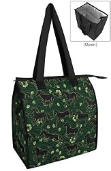 Horses Grocery Shopping Bags Reusable Insulated Horse ECO FRIENDLY GREEN Tote RE-USABLE INSULATED With Zipper
