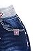 LITTLE-GUEST Baby Girls Drawstring Jeans Toddler Pull on Straight Pants G115 (12-18 Months, Navy Blue)