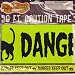 Halloween Caution Tape: DANGER KEEP OUT (neon green with black cats)