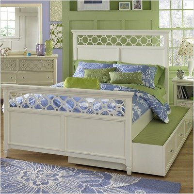 Bundle-52 Cameron Panel Bed in White (3 Pieces) Size: Full