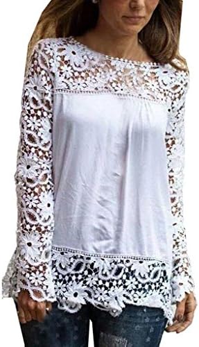 Lovaru Women's Lace Sleeve Chiffon Patchwork Shirt Fashion Blouse