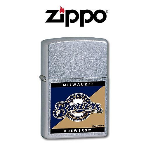 Milwaukee Brewers Satin Chrome Lighter from Zippo