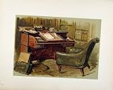 SIR WALTER SCOTTS DESK AND CHAIR EDITORIAL PLATE c1893