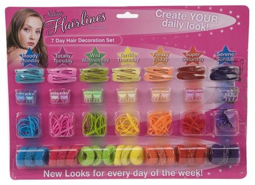 Childrens Toyshop  Toys : Assorted Colour Hair Accessories Set 7-Day (072553)