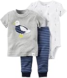 カーターズ Carter's ボディスーツ & パンツ 便利な3点セット 綿100% 3-Piece Bodysuit & Pant Set NB (50-55cm)