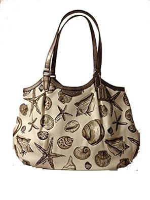 Coach Signature Stripe Shell Print Canvas Sho