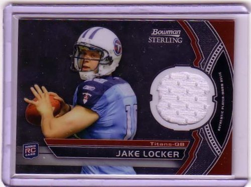 2011 Bowman Sterling Jake Locker Jersey Rookie Card #BSRJL - TENNESSEE TITANS