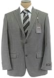IMAGE OF Tasso Elba Mens 2 Button Pleated Gray Pinstripe Wool Cashmere Suit- Size 40R