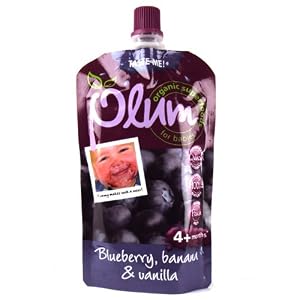 Plum Baby Organic 4+ Months Blueberry, Banana & Vanilla Pouch 100g