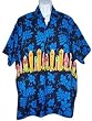 Men's Hawaiian Shirt-Surfboards Band on Black