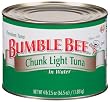 Bumble Bee Chunk Light Tuna In Water, 66.5 Ounce Tin