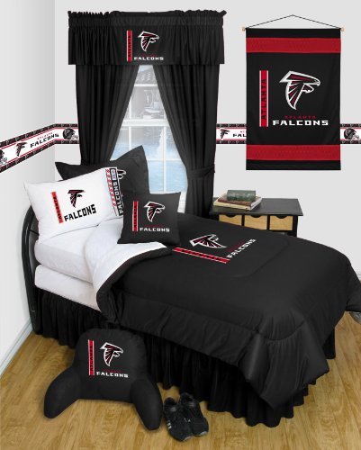 Atlanta Falcons QUEEN Size 12 Pc Bedding Set - Locker Room - (Comforter, 2 Pillow Cases, 2 Shams, Bedskirt, Valance/Drape Set & Matching Wall Hanging) - SAVE BIG ON BUNDLING! at Amazon.com