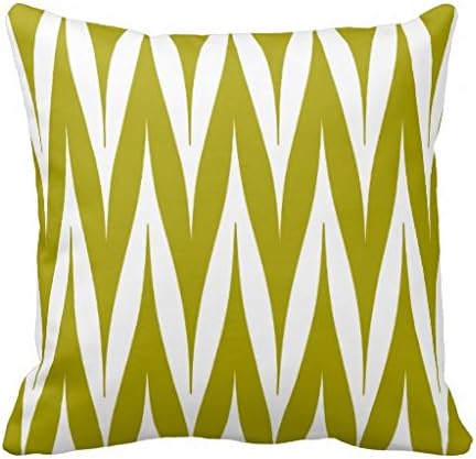 Tribal Zigzag Spike Pattern Chartreuse Green Throw Pillow Case 18" * 18"