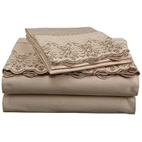 Madison Lace 100-Percent Cotton Sateen 4-Piece Sheet Set