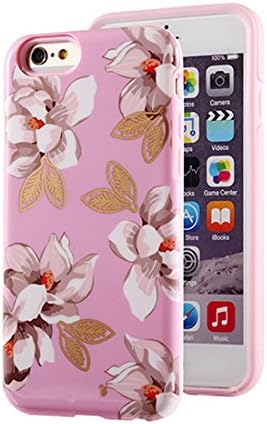 Luxury Floral Pc Silicon Double Layer Fitted Back Cover Case for Apple Iphone 6 4.7'' (Color 04)