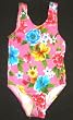 Girls 1 PC U-Back Pink/TurqFloral