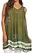 Sakkas Ruth Sequin Embroidered Batik Relaxed Fit Sleeveless V-Neck Top