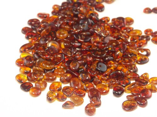 PolandsBestTM Baltic Amber Beads, Dark Cognac, Flat Authentic, Pure Natural for Necklaces, Bracelets, Anklets, Jewelry Making 10 Gram Package