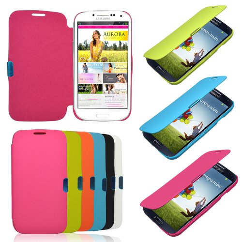 Poweradd Magnetic PU Leather Flip Case Cover with Auto Sleep Function for Samsung Galaxy S4 i9500[Pink]