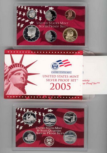 2005 S Silver Proof Set in Original US Government Packaging-image