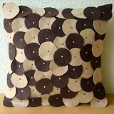 Chocolate Souffle - Throw Pillow Covers - Suede Pilllow Cover with Felt Embroidery