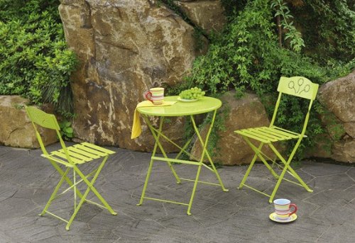 FLOWERY Balkonset 2 Stühle 1 Tisch lindgrün der Blickfang Best Möbel