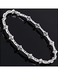 Stunning 0.20 Ct Sterling Silver Genuine Diamond Tennis Bracelet 7 "
