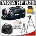 Canon Vixia HF R20 Flash Memory 1080p HD Digital Video Camcorder (Black) with Case + Tripod + Accessory Kit