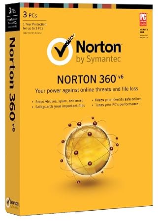Norton 360 v6.0, 1 User, 3 PCs 1 Year Subscription (PC)