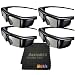 FOUR Samsung SSG-3100GB 3D Active Glasses - Black (Only Compatible with 2011 3D TVs) Family Pack + DavisMAX MicroFibercloth