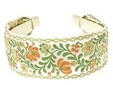 L. Erickson USA Ribbon Headband - Multi Floral Vine Green
