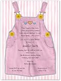 Pink Overalls Baby Shower Invitations - Set of 20
