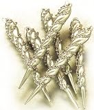 Set Of 6 Silver Spiral Beaded Icicle Christmas Ornaments #856475