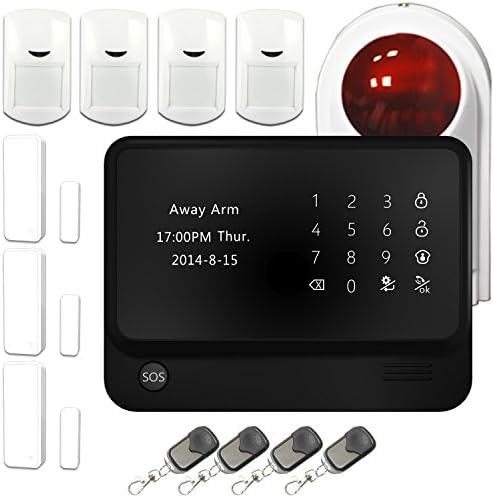 Lhbc G90b(17) wireless Gsm Alarm System with Wifi Function,Touch screen keypad LCD display WIFI GSM IOS Android APP Wireless Home Burglar Security Alarm System Wireless Photoelectric Smoke Sensor Fire Detector