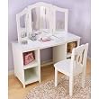 KidKraft Deluxe Vanity & Chair Set - 13018 (White/Pink) (46H x 16W x 41D)