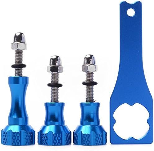 Luxebell CNC Aluminum Thumb Knob Stainless Screw + Wrench for GoPro Hero4,Hero3+,Hero3,Hero2 & Hero Camera (Blue)