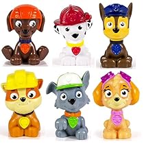 Paw Patrol Mini Figures Set of 6 - Rocky, Zuma, Skye, Rubble, Marshall & Chase

