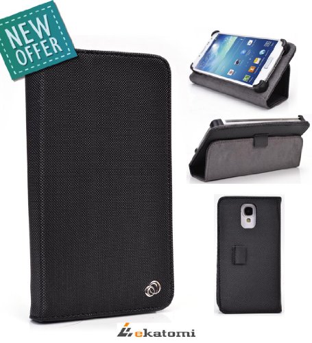 [Smart Accord M] BLACK | Motorola RAZR i XT890 Phone Case with Stand | Universal Mobile Phone Cover. Bonus Ekatomi Screen Cleaner