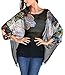 DJT Womens Batwing Sleeve Round Neck Flower Semi Sheer Top One Size Black #7