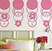 Brewster WPD90218 Flirt Decals, Five 13-Inch Dots, Pink