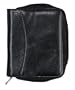 Universal Double-Pocket Zip Leather PDA Case, Black