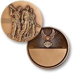 Vietnam Veteran, Harley-Davidson Engravable Bronze Antique Coin